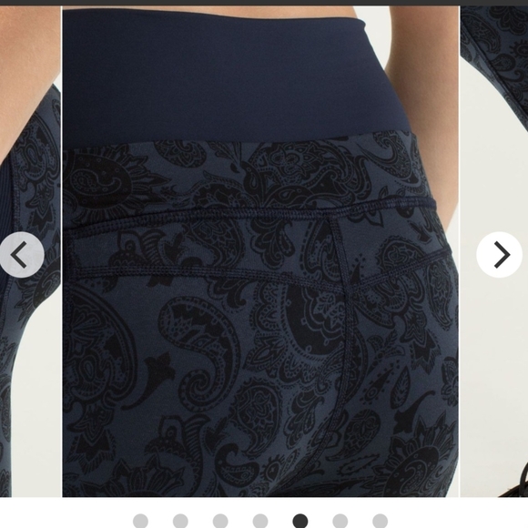 Lululemon En Route Crop Jogger Leggings Blue Inkwell Paisley Sz 4 - Picture 3 of 10